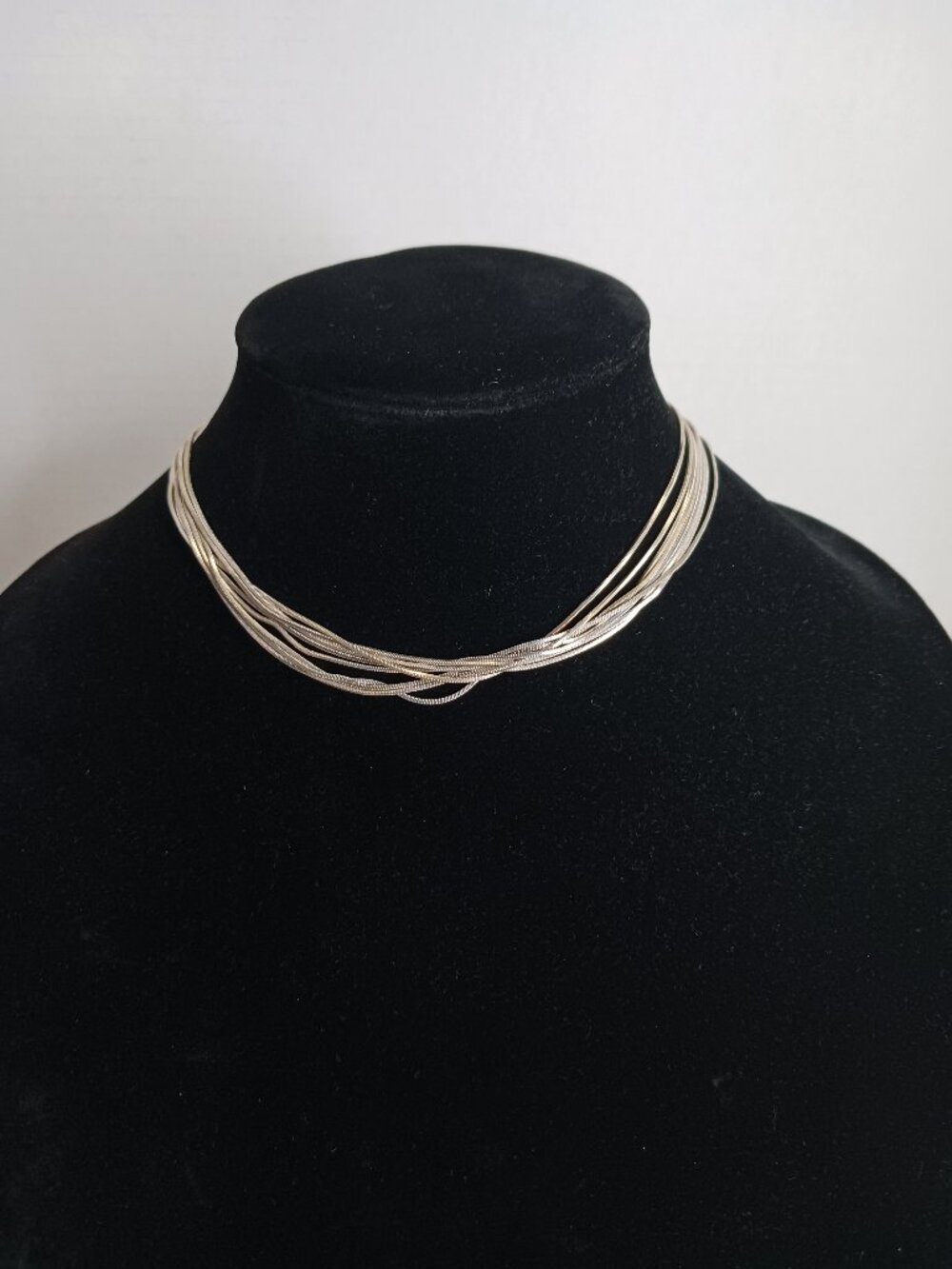 Vintage Silver Tone Layered Choker Statement Y2K Necklace